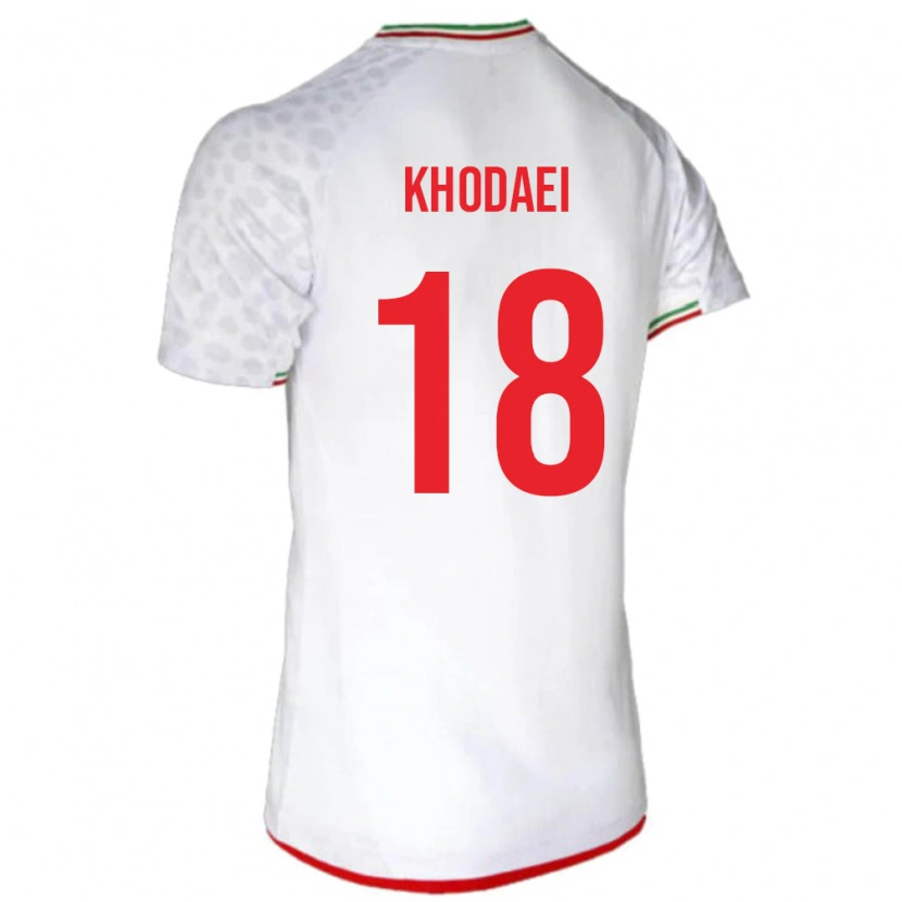 Danxen Niño Camiseta Irán Alireza Khodaei #18 Blanco 1ª Equipación 24-26 La Camisa México