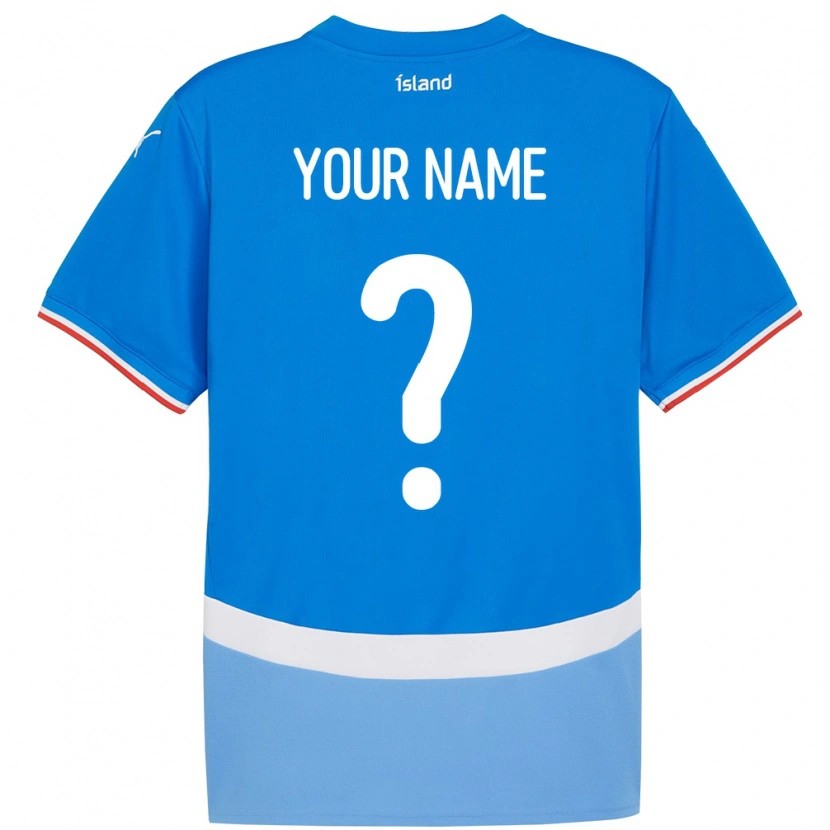Danxen Niño Camiseta Islandia Su Nombre #0 Azul 1ª Equipación 24-26 La Camisa México