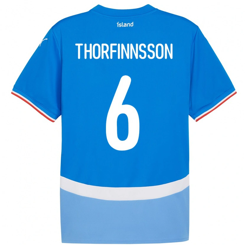 Danxen Niño Camiseta Islandia Mikael Máni Thorfinnsson #6 Azul 1ª Equipación 24-26 La Camisa México
