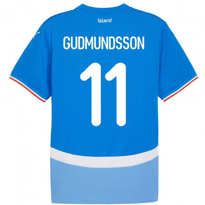 Danxen Niño Camiseta Islandia Galdur Gudmundsson #11 Azul 1ª Equipación 24-26 La Camisa México