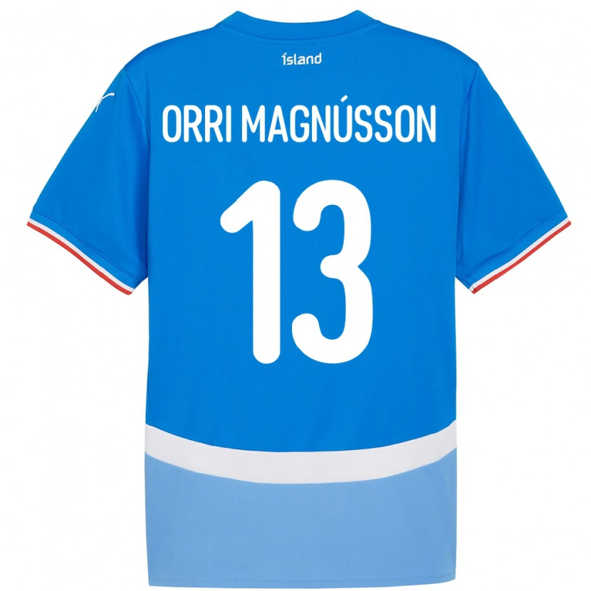 Danxen Niño Camiseta Islandia Ásgeir Orri Magnússon #13 Azul 1ª Equipación 24-26 La Camisa México