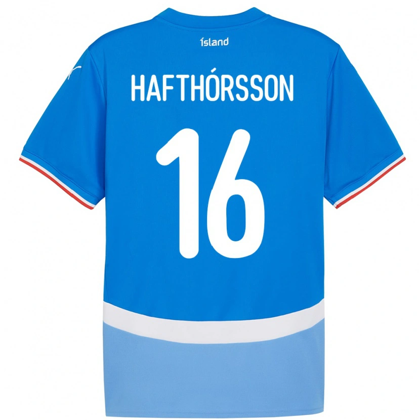 Danxen Niño Camiseta Islandia Gestur Alexander Hafthórsson #16 Azul 1ª Equipación 24-26 La Camisa México