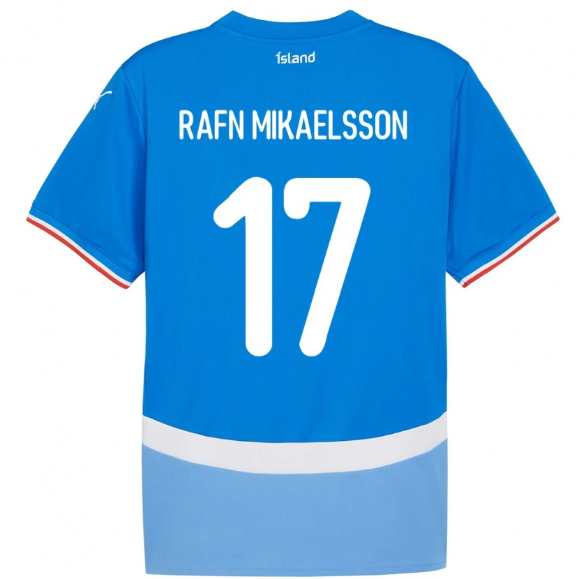 Danxen Niño Camiseta Islandia Hilmir Rafn Mikaelsson #17 Azul 1ª Equipación 24-26 La Camisa México