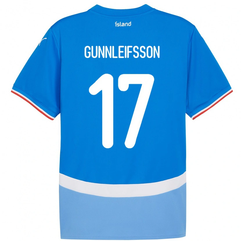 Danxen Niño Camiseta Islandia Gunnleifur Orri Gunnleifsson #17 Azul 1ª Equipación 24-26 La Camisa México
