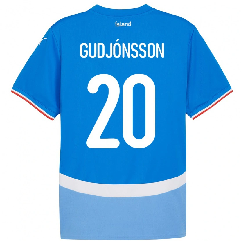 Danxen Niño Camiseta Islandia Alexander Máni Gudjónsson #20 Azul 1ª Equipación 24-26 La Camisa México