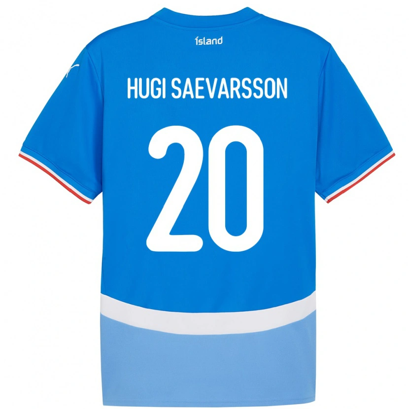 Danxen Niño Camiseta Islandia Róbert Hugi Saevarsson #20 Azul 1ª Equipación 24-26 La Camisa México