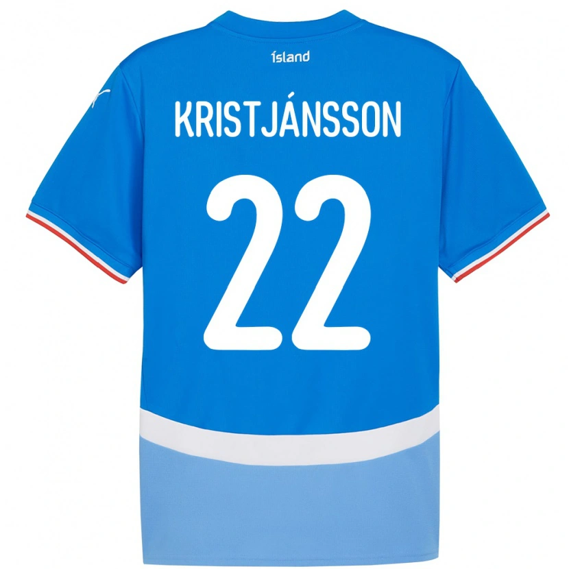 Danxen Niño Camiseta Islandia Daníel Freyr Kristjánsson #22 Azul 1ª Equipación 24-26 La Camisa México