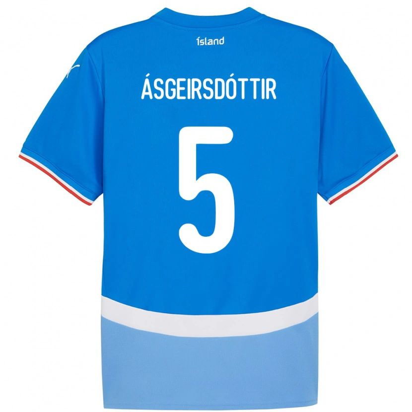 Danxen Niño Camiseta Islandia Emilía Kiær Ásgeirsdóttir #5 Azul 1ª Equipación 24-26 La Camisa México