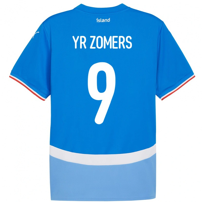 Danxen Niño Camiseta Islandia Diljá Ýr Zomers #9 Azul 1ª Equipación 24-26 La Camisa México