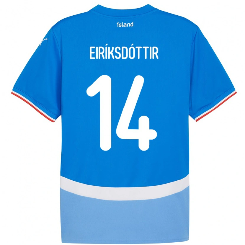 Danxen Niño Camiseta Islandia Hlín Eiríksdóttir #14 Azul 1ª Equipación 24-26 La Camisa México