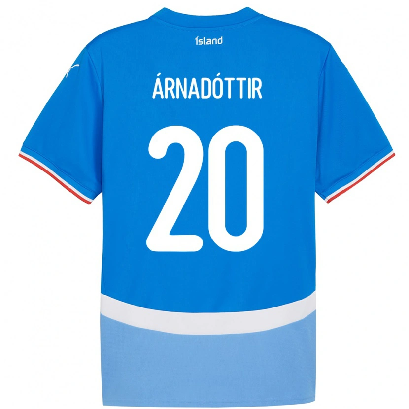 Danxen Niño Camiseta Islandia Guðný Árnadóttir #20 Azul 1ª Equipación 24-26 La Camisa México
