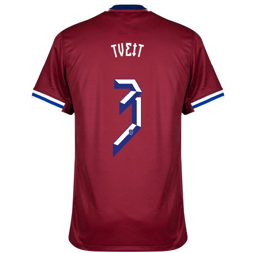 Danxen Niño Camiseta Noruega Aksel Tveit #3 Rojo Azul Blanco 1ª Equipación 24-26 La Camisa México