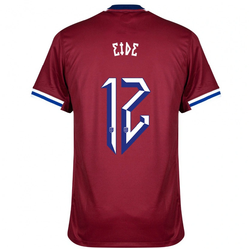 Danxen Niño Camiseta Noruega Bernard Eide #12 Rojo Azul Blanco 1ª Equipación 24-26 La Camisa México
