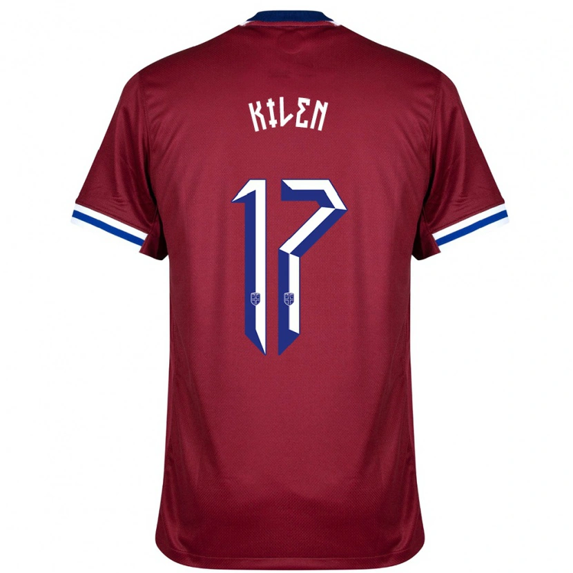 Danxen Niño Camiseta Noruega Sander Kilen #17 Rojo Azul Blanco 1ª Equipación 24-26 La Camisa México