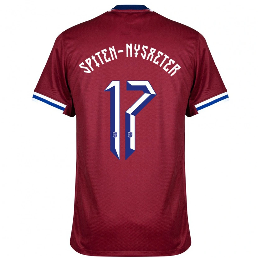 Danxen Niño Camiseta Noruega Oskar Spiten-Nysæter #17 Rojo Azul Blanco 1ª Equipación 24-26 La Camisa México