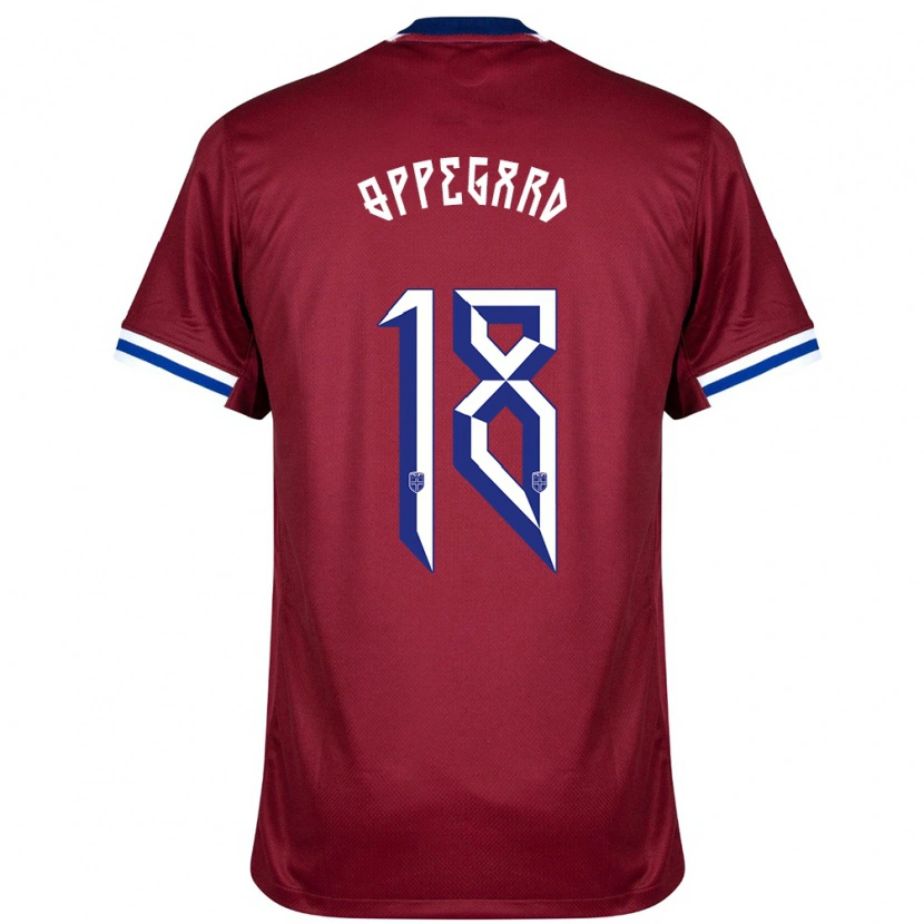 Danxen Niño Camiseta Noruega Fredrik Oppegård #18 Rojo Azul Blanco 1ª Equipación 24-26 La Camisa México