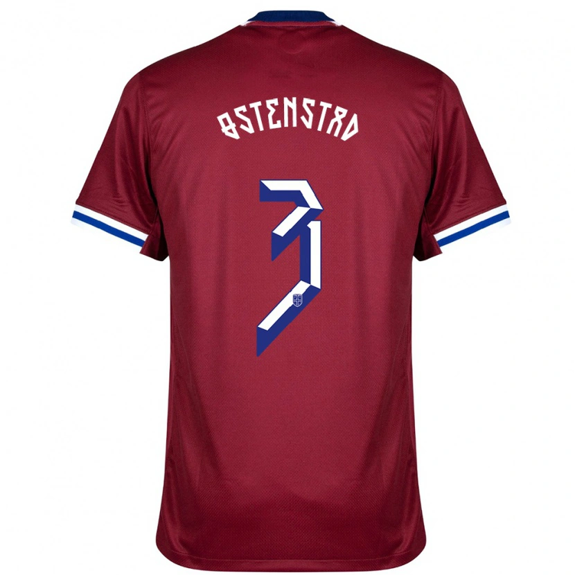 Danxen Niño Camiseta Noruega Marthine Østenstad #3 Rojo Azul Blanco 1ª Equipación 24-26 La Camisa México