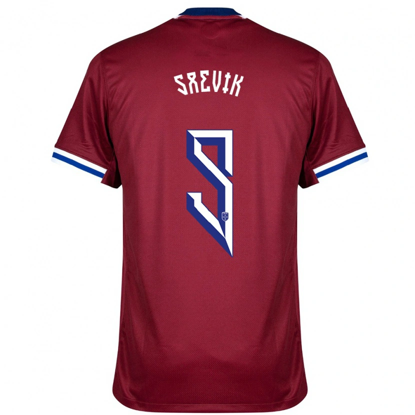Danxen Niño Camiseta Noruega Karina Sævik #9 Rojo Azul Blanco 1ª Equipación 24-26 La Camisa México