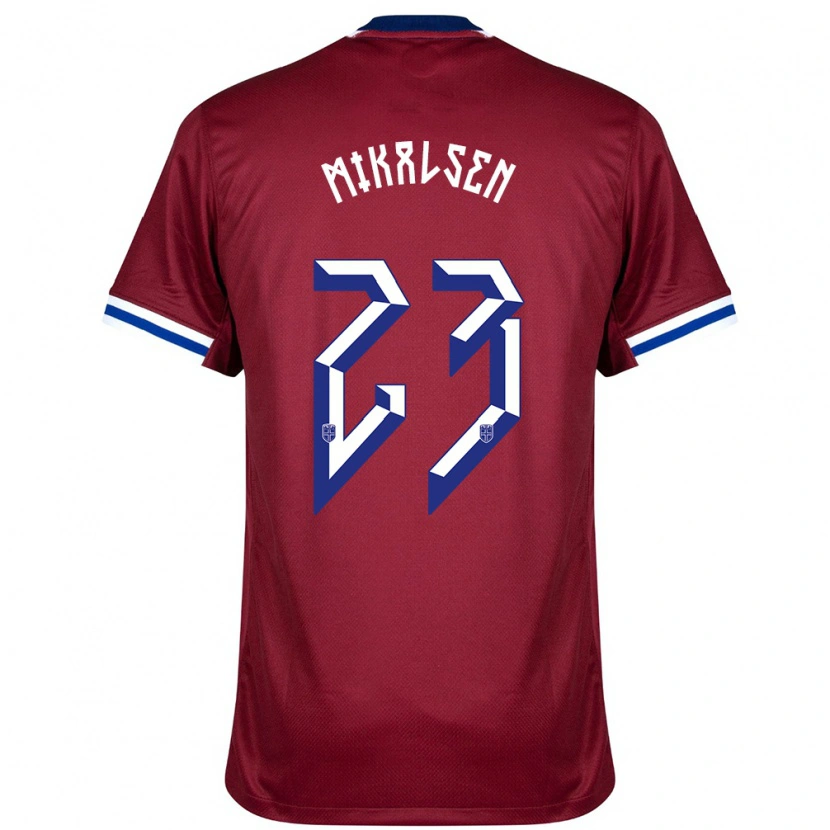 Danxen Niño Camiseta Noruega Aurora Mikalsen #23 Rojo Azul Blanco 1ª Equipación 24-26 La Camisa México