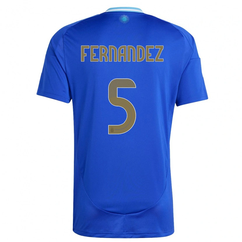 Danxen Niño Camiseta Argentina Ezequiel Fernández #5 Azul 2ª Equipación 24-26 La Camisa México