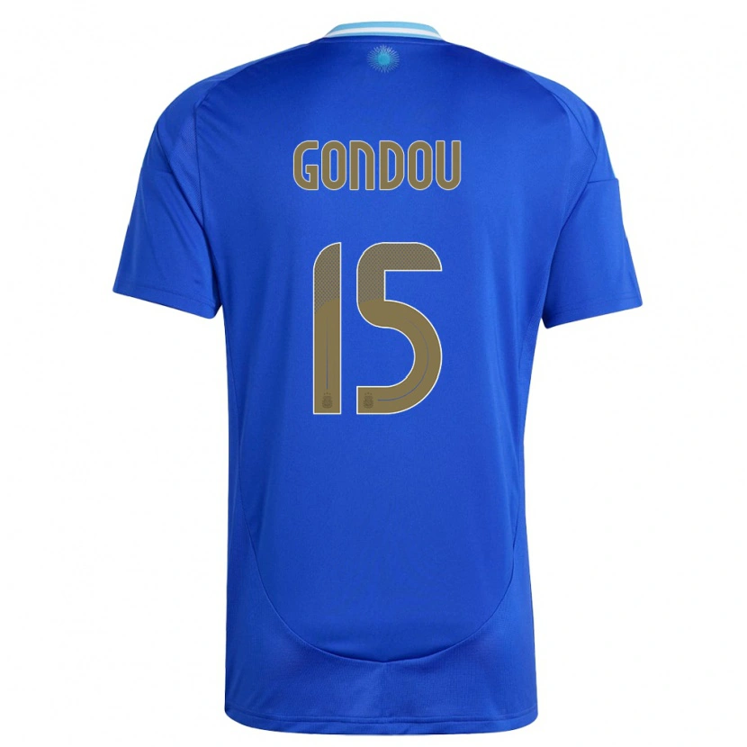 Danxen Niño Camiseta Argentina Luciano Gondou #15 Azul 2ª Equipación 24-26 La Camisa México