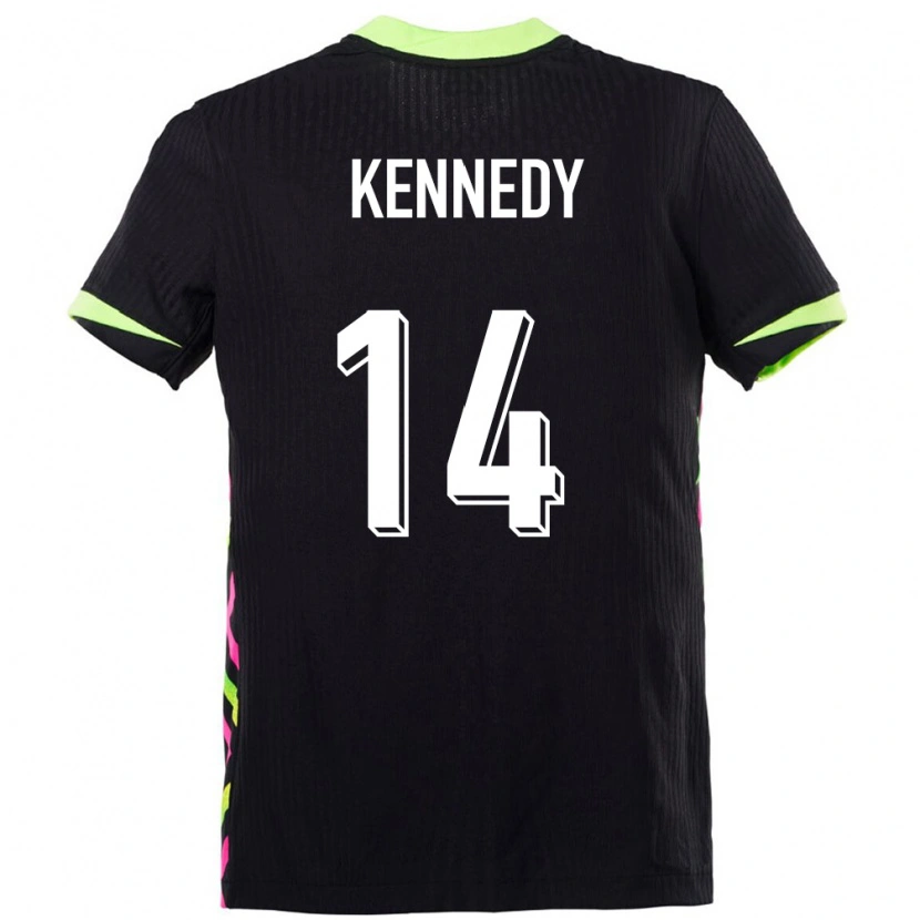 Danxen Niño Camiseta Australia Alanna Kennedy #14 Azul Oscuro 2ª Equipación 24-26 La Camisa México
