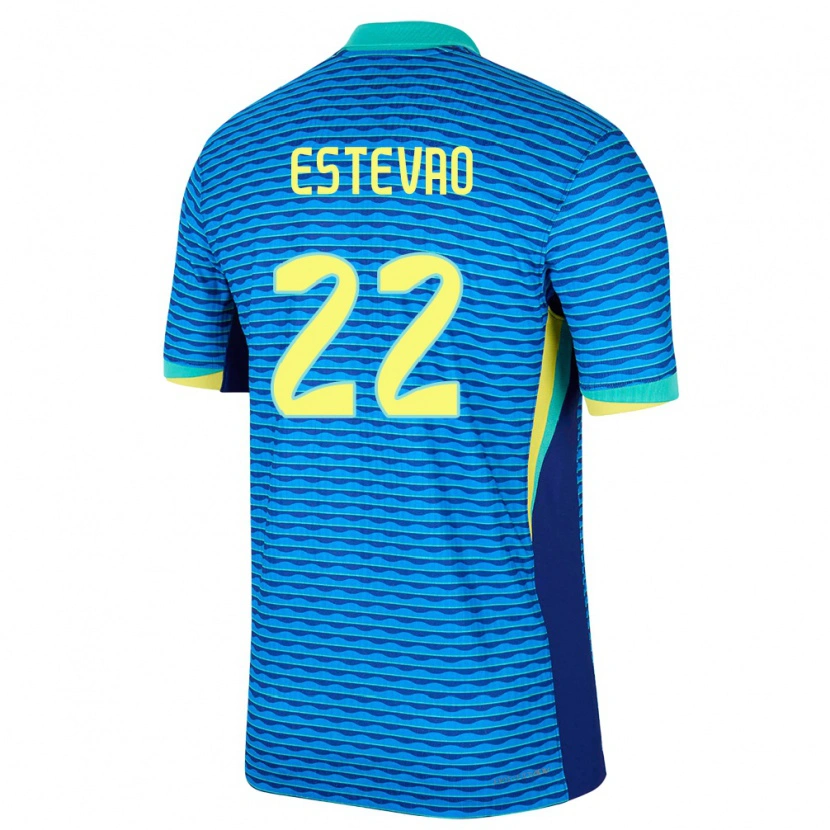 Danxen Niño Camiseta Brasil Estêvão #22 Azul 2ª Equipación 24-26 La Camisa México