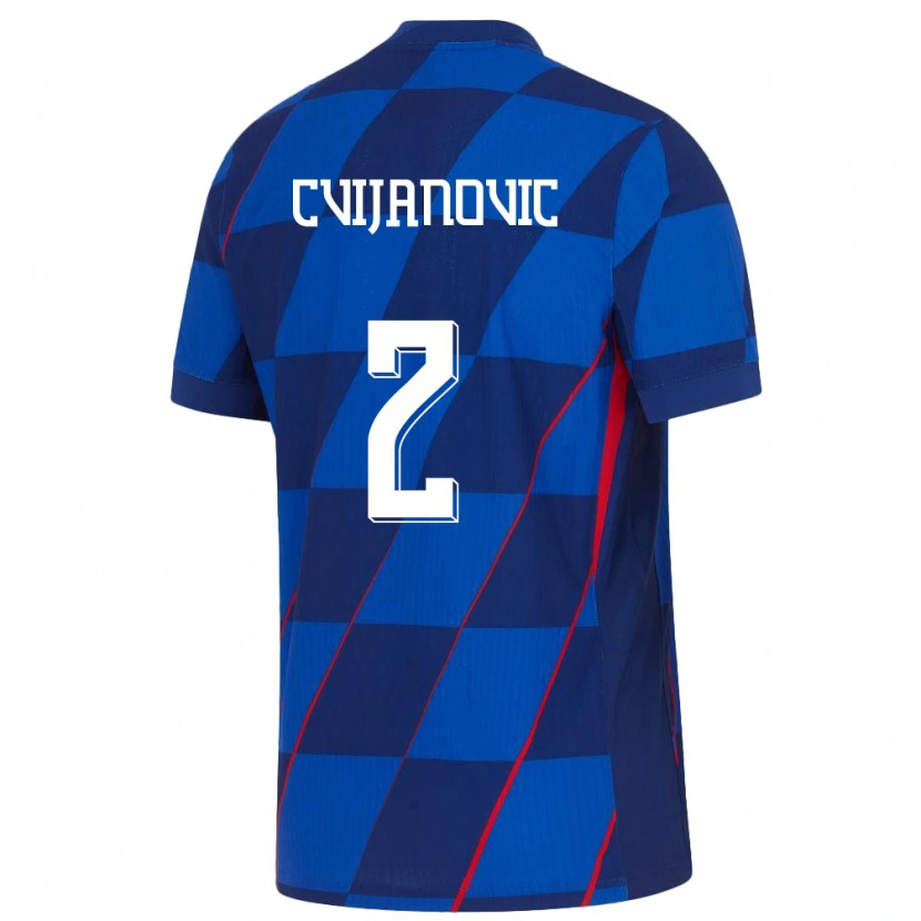 Danxen Niño Camiseta Croacia Ivan Cvijanovic #2 Azul 2ª Equipación 24-26 La Camisa México