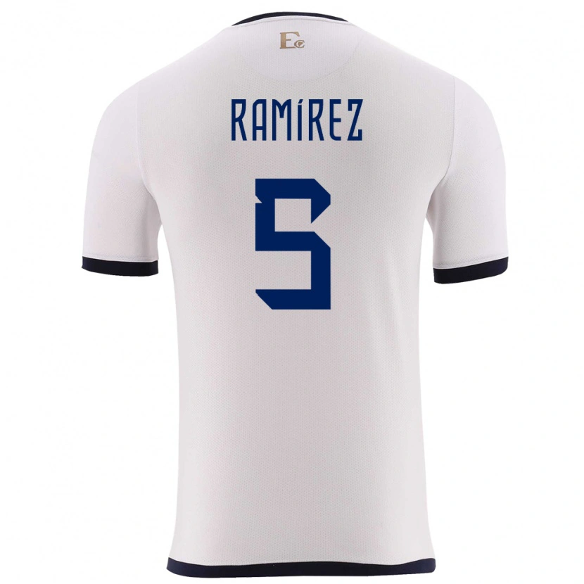 Danxen Niño Camiseta Ecuador Cristian Ramírez #5 Blanco 2ª Equipación 24-26 La Camisa México