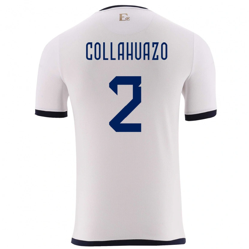 Danxen Niño Camiseta Ecuador Jair Collahuazo #2 Blanco 2ª Equipación 24-26 La Camisa México