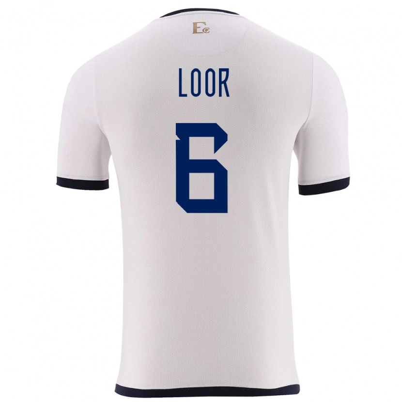 Danxen Niño Camiseta Ecuador Layan Loor #6 Blanco 2ª Equipación 24-26 La Camisa México