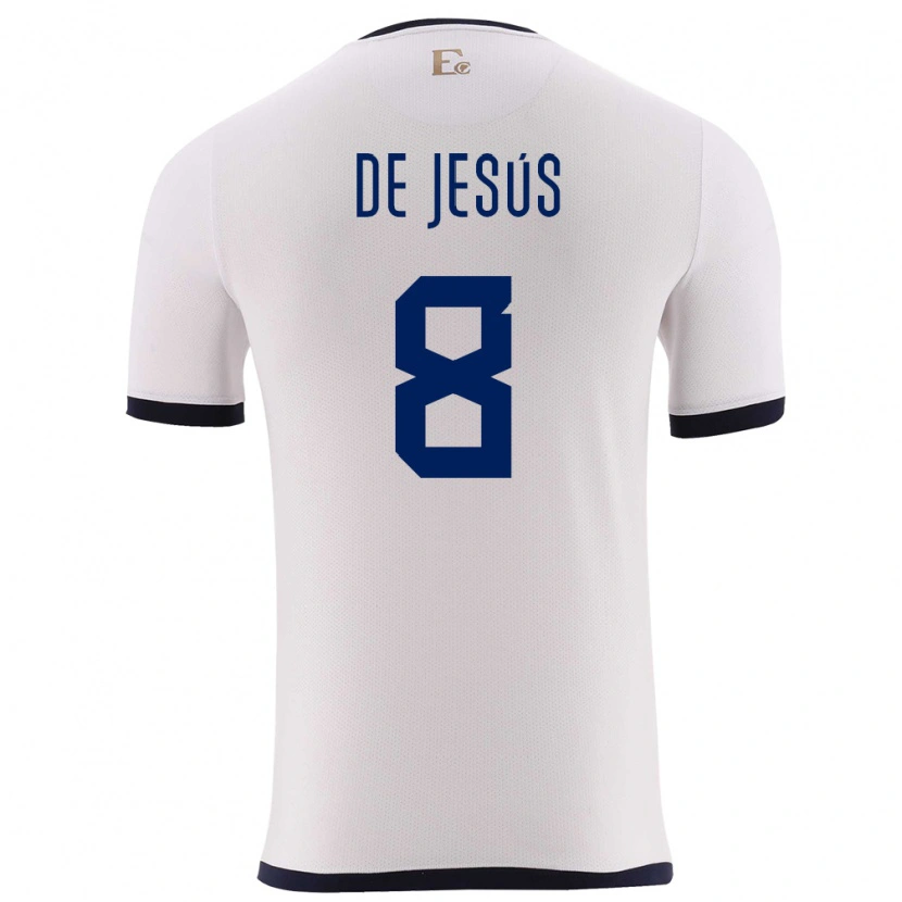 Danxen Niño Camiseta Ecuador Geremy De Jesús #8 Blanco 2ª Equipación 24-26 La Camisa México