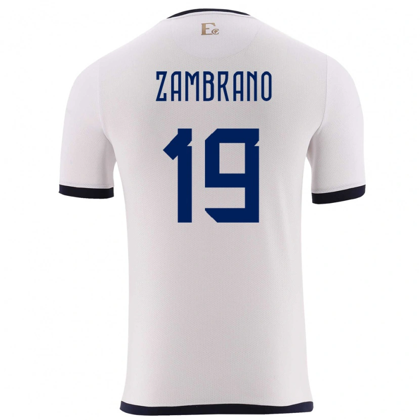 Danxen Niño Camiseta Ecuador Cristhoper Zambrano #19 Blanco 2ª Equipación 24-26 La Camisa México