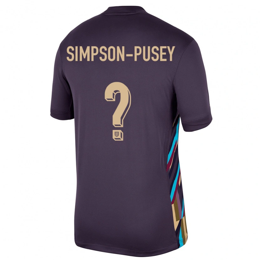 Danxen Niño Camiseta Inglaterra Jahmai Simpson-Pusey #0 Pasa Oscura 2ª Equipación 24-26 La Camisa México