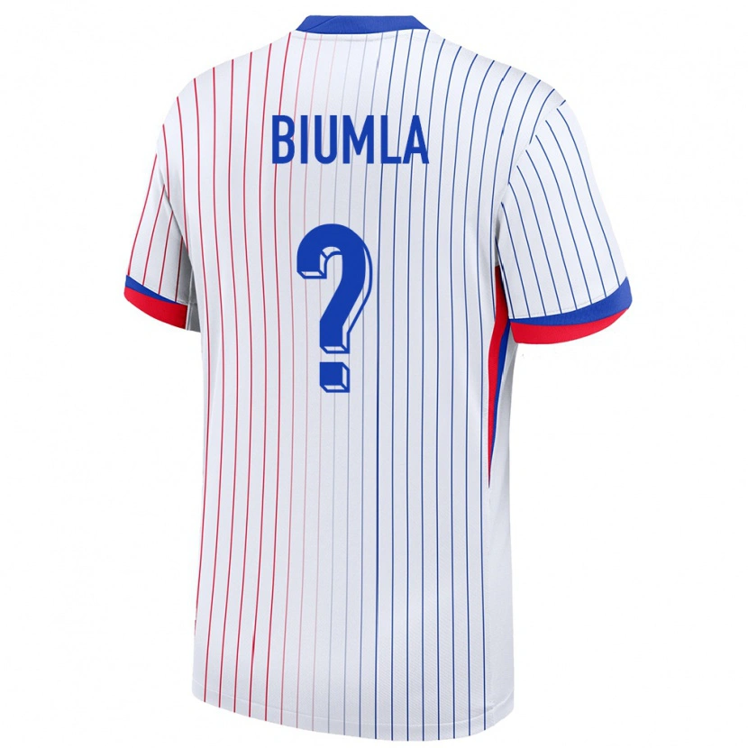 Danxen Niño Camiseta Francia Emmanuel Biumla #0 Blanco 2ª Equipación 24-26 La Camisa México