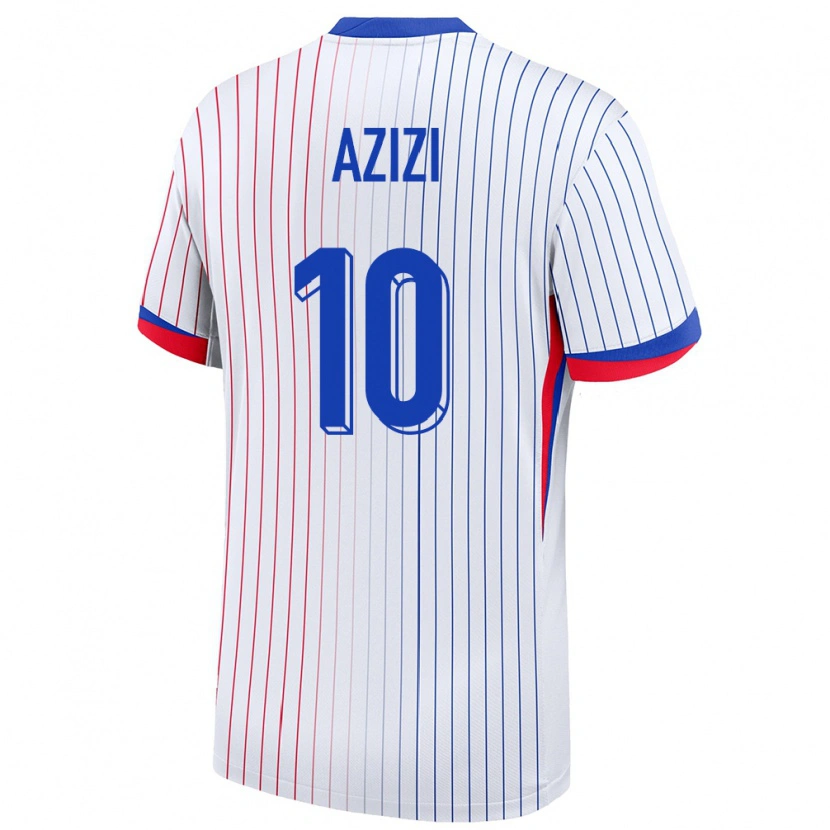 Danxen Niño Camiseta Francia Ilyas Azizi #10 Blanco 2ª Equipación 24-26 La Camisa México
