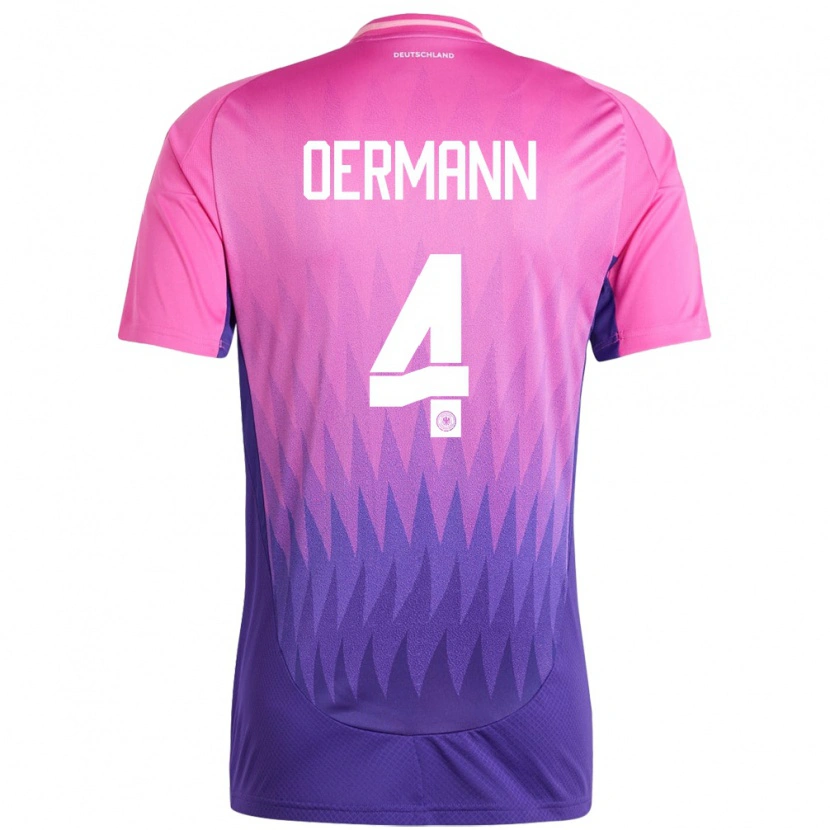 Danxen Niño Camiseta Alemania Tim Oermann #4 Rosado Morado 2ª Equipación 24-26 La Camisa México