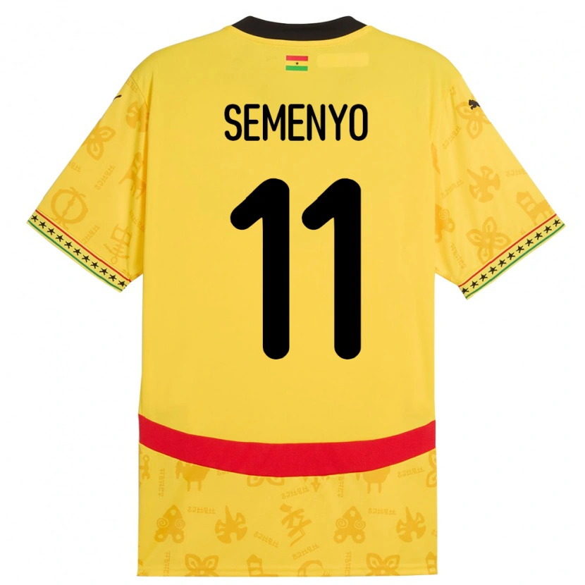 Danxen Niño Camiseta Ghana Antoine Semenyo #11 Amarillo 2ª Equipación 24-26 La Camisa México