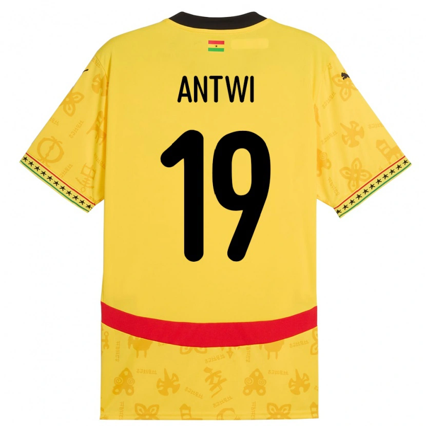 Danxen Niño Camiseta Ghana Emmanuel Antwi #19 Amarillo 2ª Equipación 24-26 La Camisa México