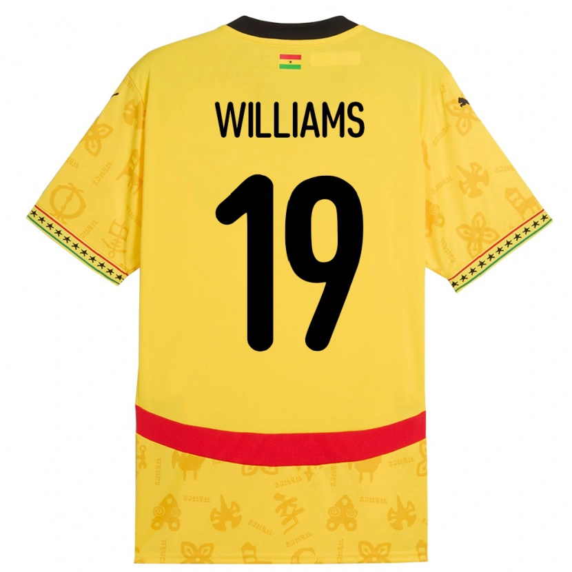 Danxen Niño Camiseta Ghana Iñaki Williams #19 Amarillo 2ª Equipación 24-26 La Camisa México