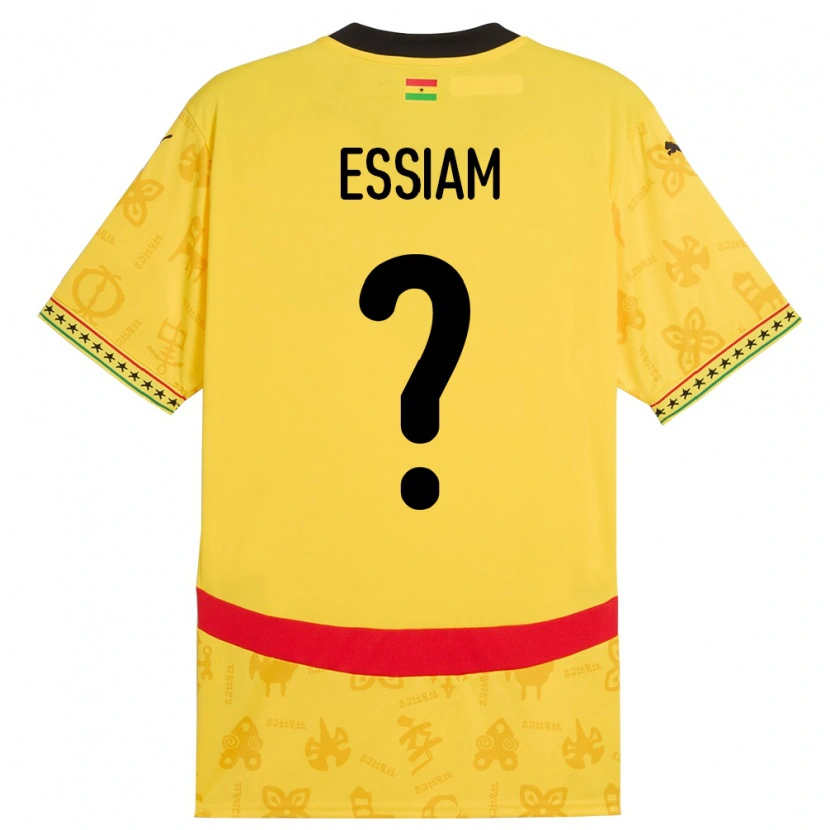 Danxen Niño Camiseta Ghana Emmanuel Essiam #0 Amarillo 2ª Equipación 24-26 La Camisa México