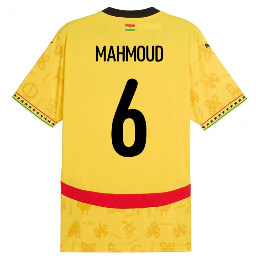 Danxen Niño Camiseta Ghana Mohaison Mahmoud #6 Amarillo 2ª Equipación 24-26 La Camisa México
