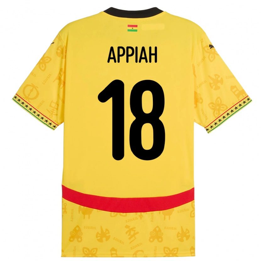 Danxen Niño Camiseta Ghana Veronica Appiah #18 Amarillo 2ª Equipación 24-26 La Camisa México