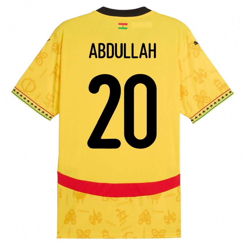 Danxen Niño Camiseta Ghana Razak Abdullah #20 Amarillo 2ª Equipación 24-26 La Camisa México