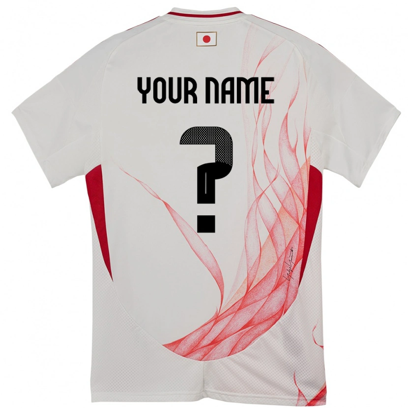 Danxen Niño Camiseta Japón Su Nombre #0 Blanco 2ª Equipación 24-26 La Camisa México