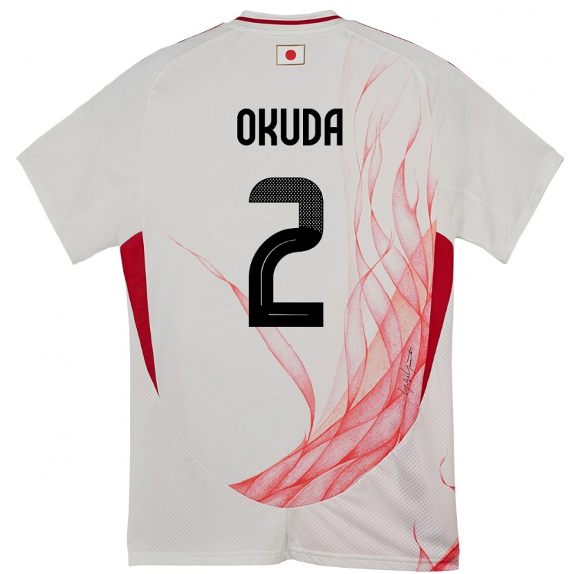Danxen Niño Camiseta Japón Hayato Okuda #2 Blanco 2ª Equipación 24-26 La Camisa México