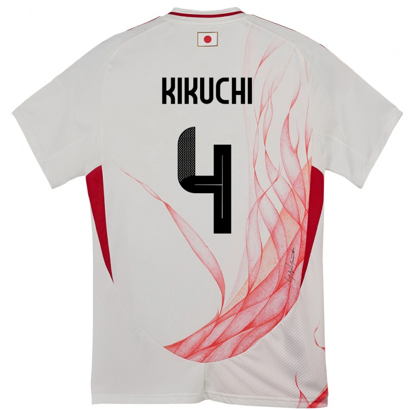 Danxen Niño Camiseta Japón Shuta Kikuchi #4 Blanco 2ª Equipación 24-26 La Camisa México