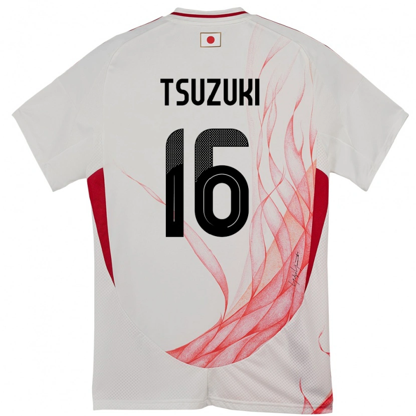 Danxen Niño Camiseta Japón Shunta Tsuzuki #16 Blanco 2ª Equipación 24-26 La Camisa México