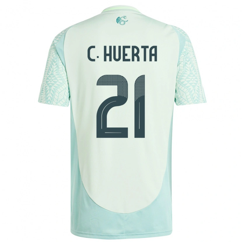 Danxen Niño Camiseta México César Huerta #21 Lino Verde 2ª Equipación 24-26 La Camisa México