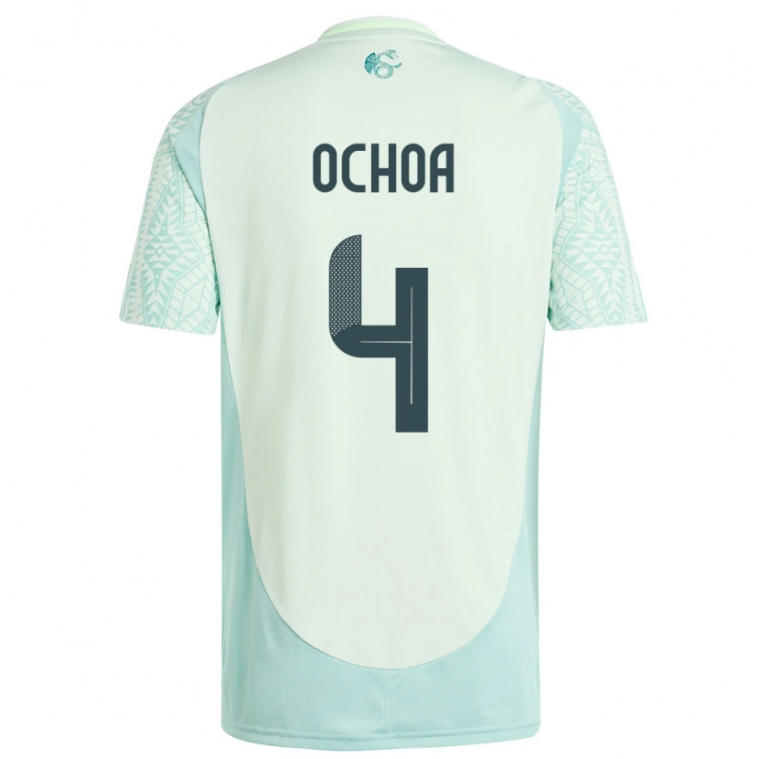 Danxen Niño Camiseta México Diego Ochoa #4 Lino Verde 2ª Equipación 24-26 La Camisa México